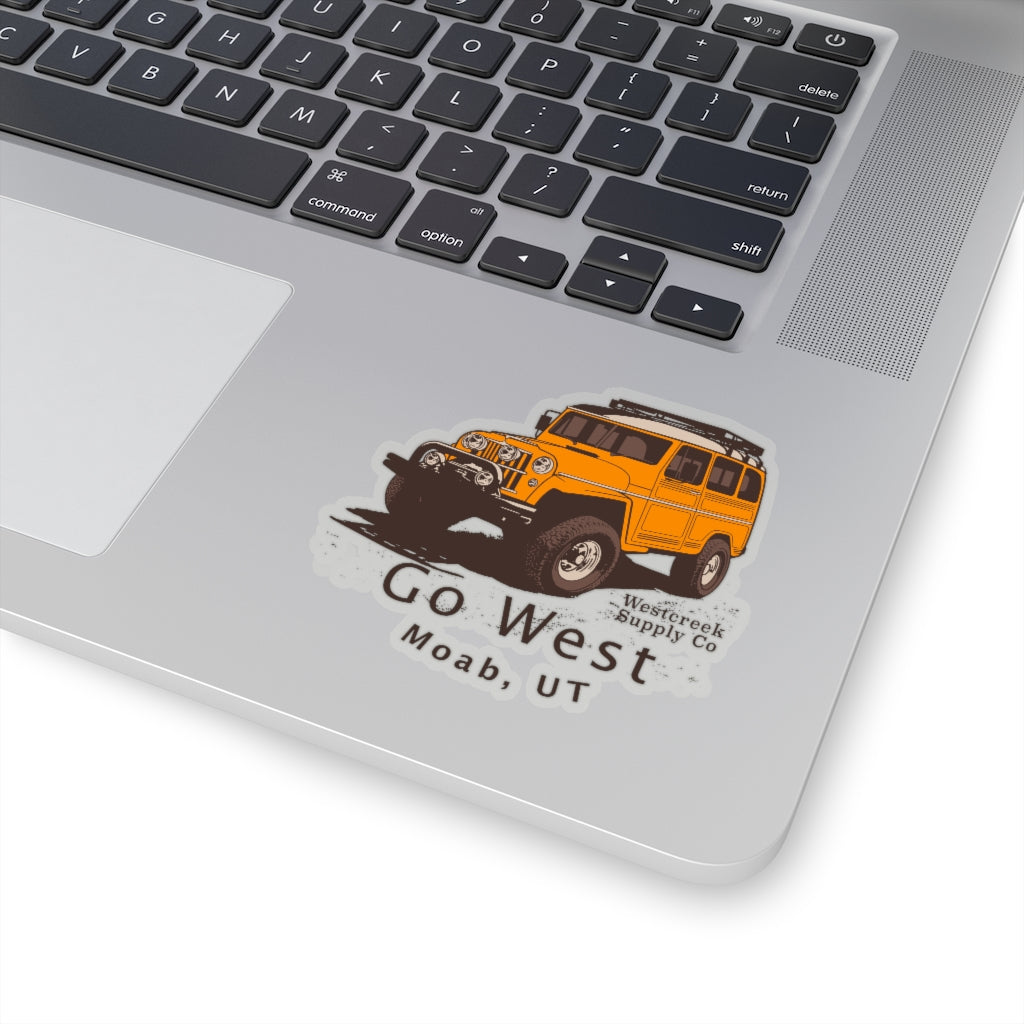 Go West Moab - Vintage Overland Jeep Sticker