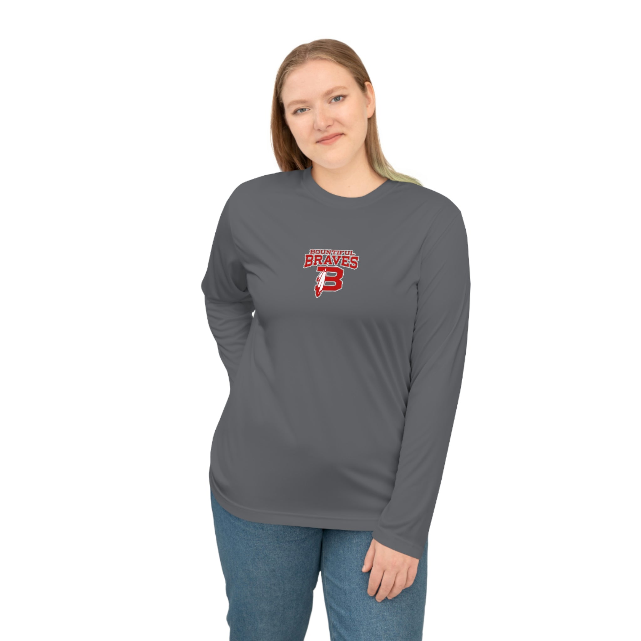 Braves Feather Long Sleeve Performance Shirt - Two Sides